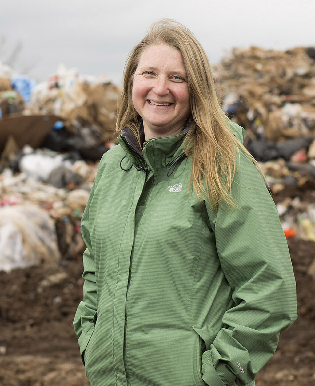 Jenna Jambeck Portrait of Assistant Professor of Environmental Engineering Jenna Jambeck with trash and debris behind her on site at the Athens Clarke County Landfill. Date of Photo: 3/4/2015 Credit: Andrew Davis Tucker, University of Georgia Photographic Services File: 32520-039 The University of Georgia owns the rights to this image or has permission to redistribute this image. Permission to use this image is granted for internal UGA publications and promotions and for a one-time use for news purposes. Separate permission and payment of a fee is required to use any image for any other purpose, including but not limited to, commercial, advertising or illustrative purposes. Unauthorized use of any of these copyrighted photographs is unlawful and may subject the user to civil and criminal penalties. Possession of this image signifies agreement to all the terms described above.